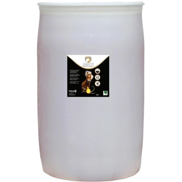 Lněný olej pro koně, lisovaný za studena, 200 l – Excellent Horse Linseed Oil