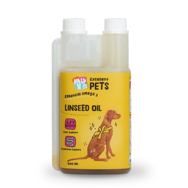 Lněný olej pro psy s omega 3, lisovaný za studena, 500 ml – Excellent Pets Linseed Oil