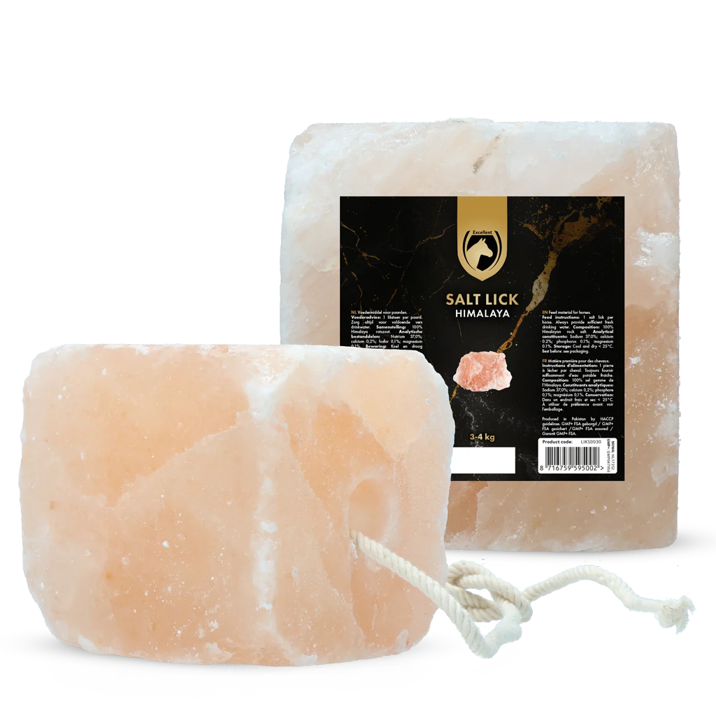 Himálajský solný liz pro koně s provazem, 3 až 4 kg – Excellent Horse Salt Lick Himalaya - Obrázek 1