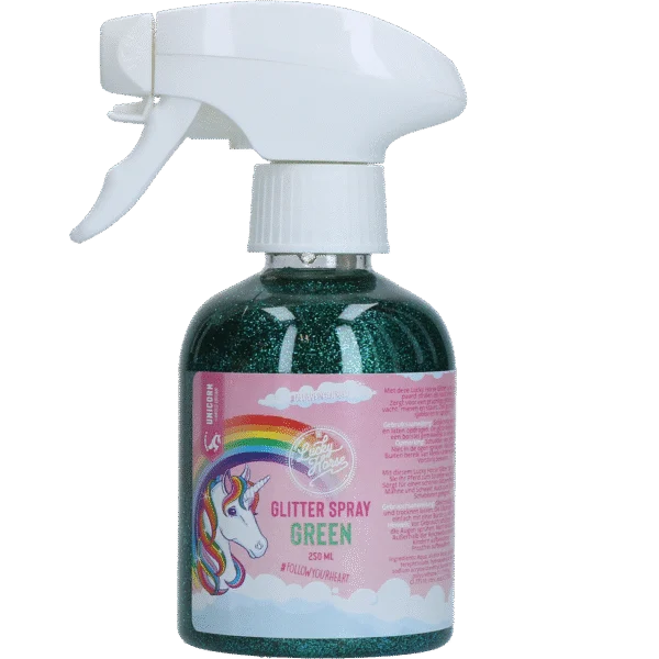 Třpytivý sprej pro koně, zelený, 250 ml – Lucky Horse Unicorn třpytivý sprej