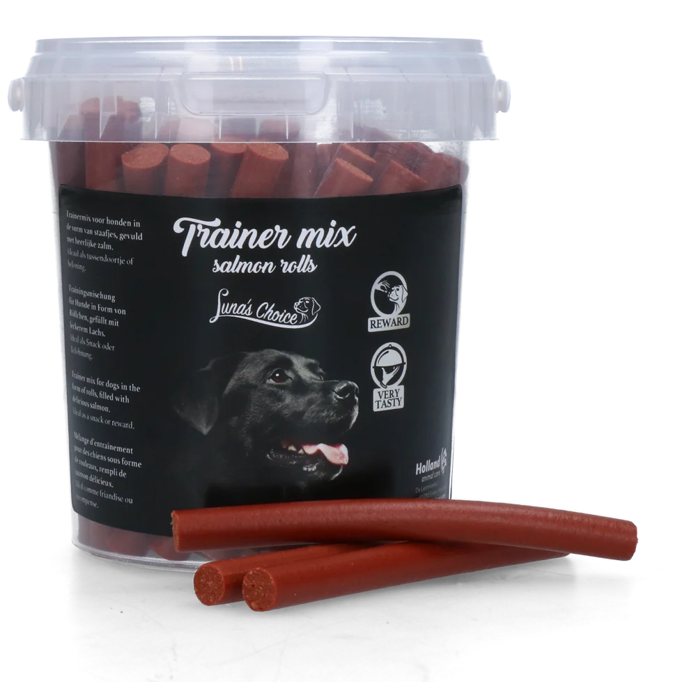 Lososové tyčinky pro psy, měkké, 11 cm, 500 g – Luna's Choice Trainer Mix lososové tyčinky - Obrázek 1
