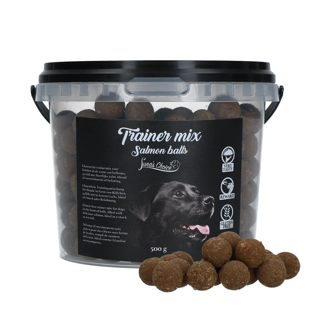 Výcvikové kuličky pro psy s lososem, bez obilovin, 500 g – Luna's Choice Trainer Mix lososové kuličky - Obrázek 1