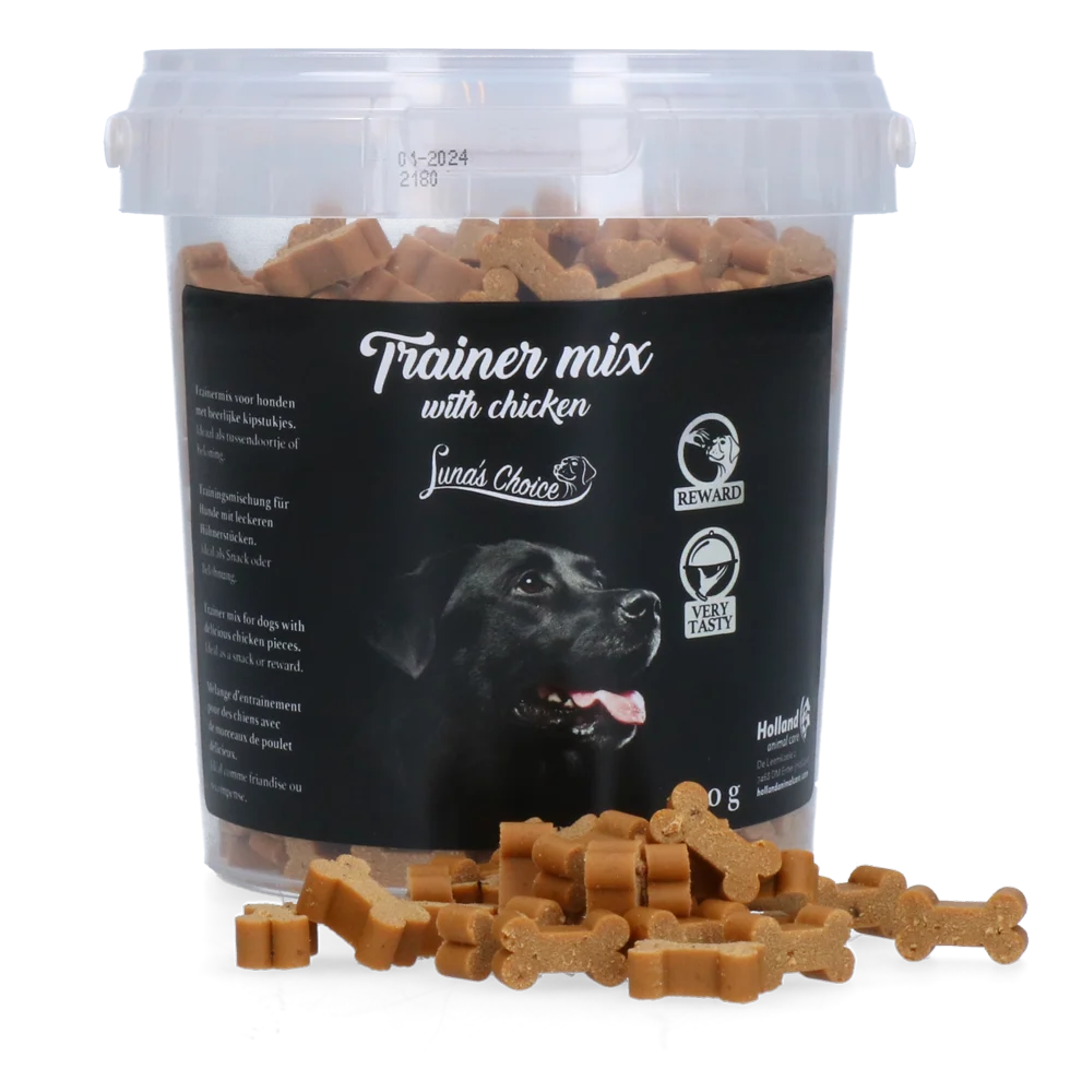 Výcvikové pamlsky s kuřecím masem, měkké kousky, 500 g – Luna's Choice Trainer Mix kuřecí kousky - Obrázek 1