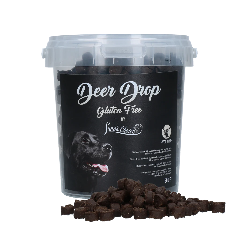 LUNA0054B.png Výcvikové pamlsky s jelením masem, bez lepku, 500 g – Luna's Choice Trainer Mix Deer Drop (bez lepku) - Obrázek 1