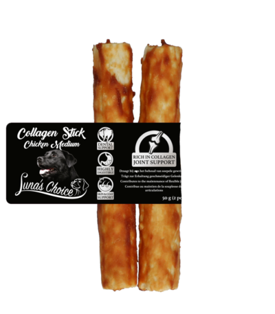 Žvýkací tyčinka pro psy s kuřecím masem, M, 12,5 x 2,5 cm – Luna's Choice Collagen Chews Stick