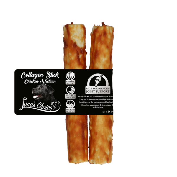 Žvýkací tyčinka pro psy s kuřecím masem, M, 12,5 x 2,5 cm – Luna's Choice Collagen Chews Stick