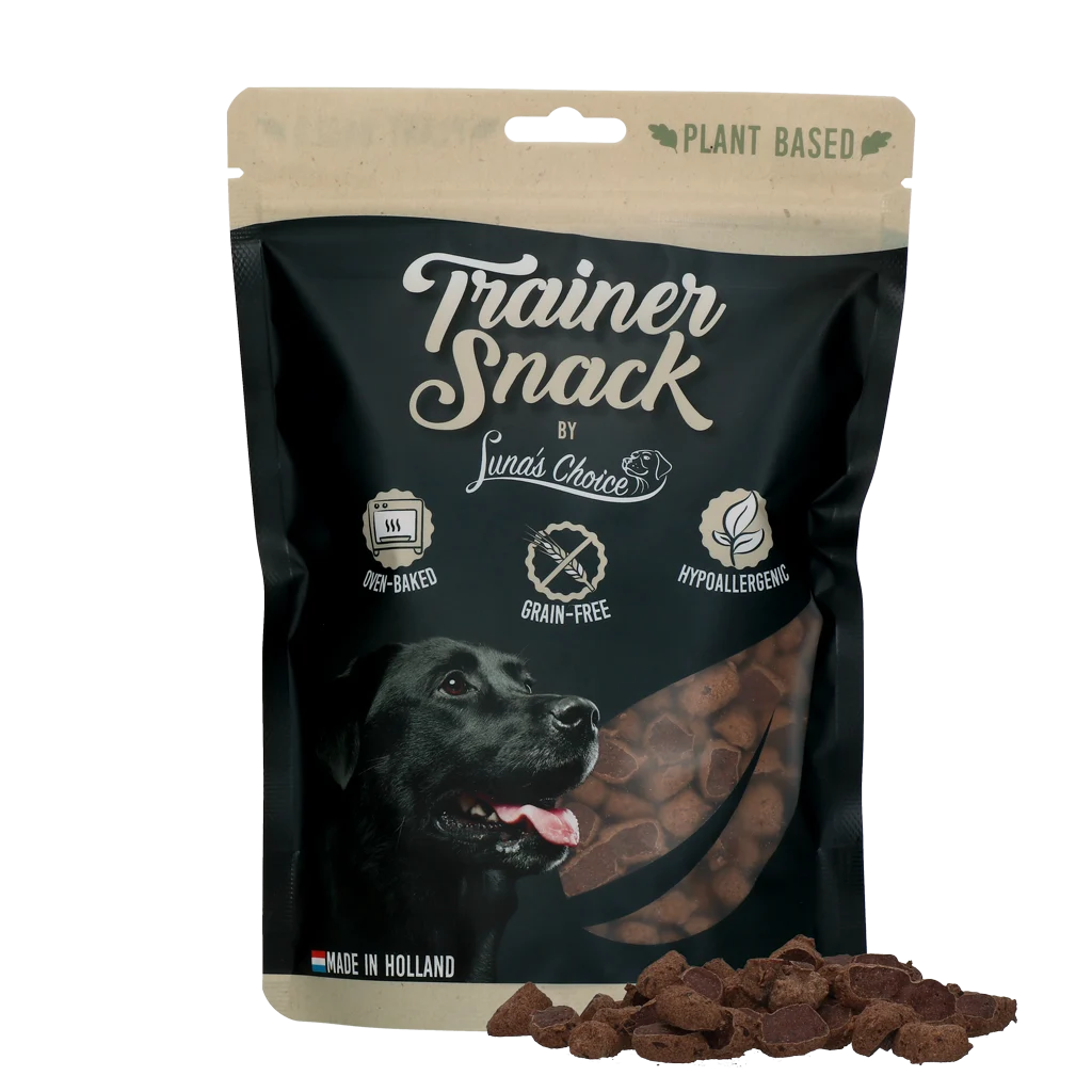 LUNA0105.png Výcvikové pamlsky pro psy, rostlinné a bez obilovin, 400 g – Luna's Choice Plant Based Trainer Snack - Obrázek 1