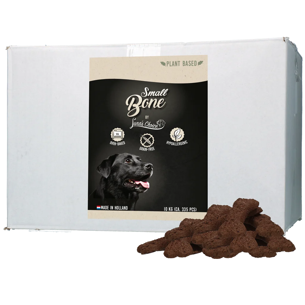 LUNA0110B.png Psí sušenky, rostlinné a bez obilovin, 10 kg – Luna's Choice Plant Based Snack velké balení Bone Small - Obrázek 1