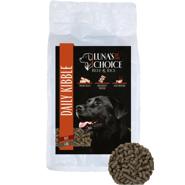Lisované krmivo pro psy s hovězím masem a rýží, 4 kg – Luna's Choice Adult Hovězí/rýže