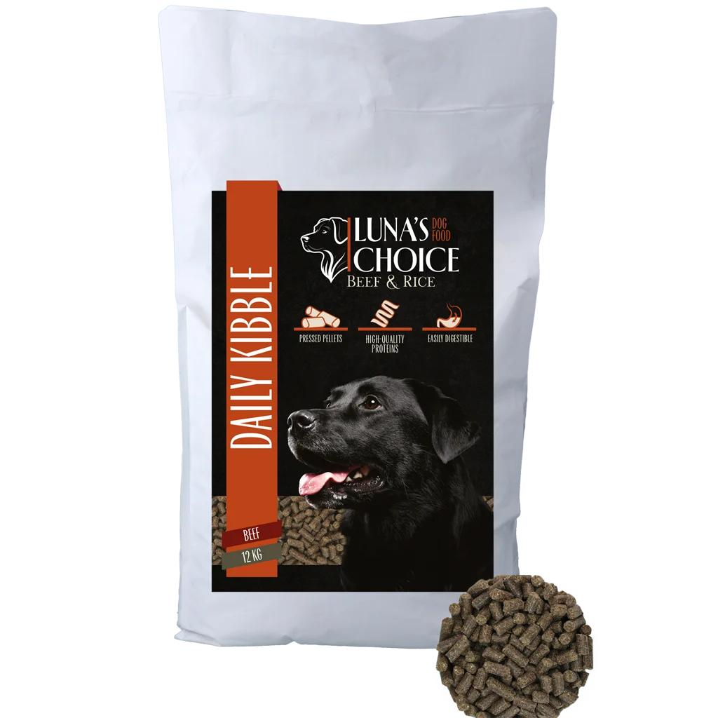 Lisované krmivo pro psy s hovězím a rýží, 12 kg – Luna's Choice Adult Rund/Rijst - Obrázek 1