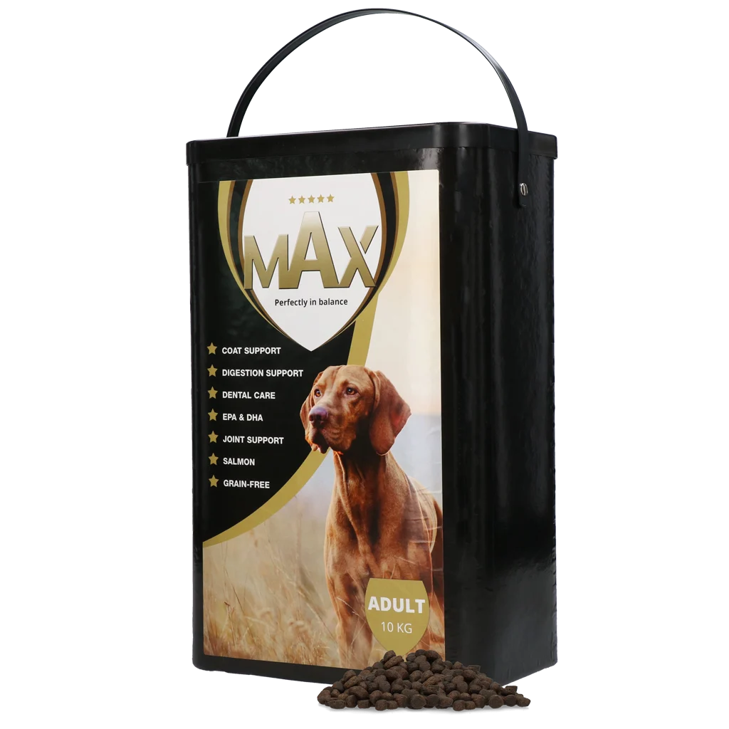 Bezobilné krmivo pro psy s lososem, 10 kg – Max Adult - Obrázek 1