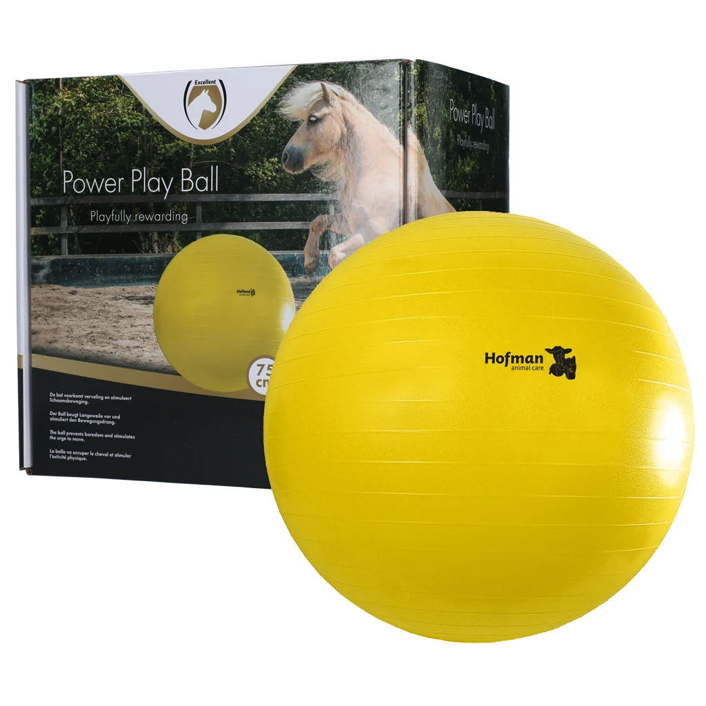 Míč na hraní pro koně, žlutý, 75 cm – Maximus Power Play Ball - Obrázek 1