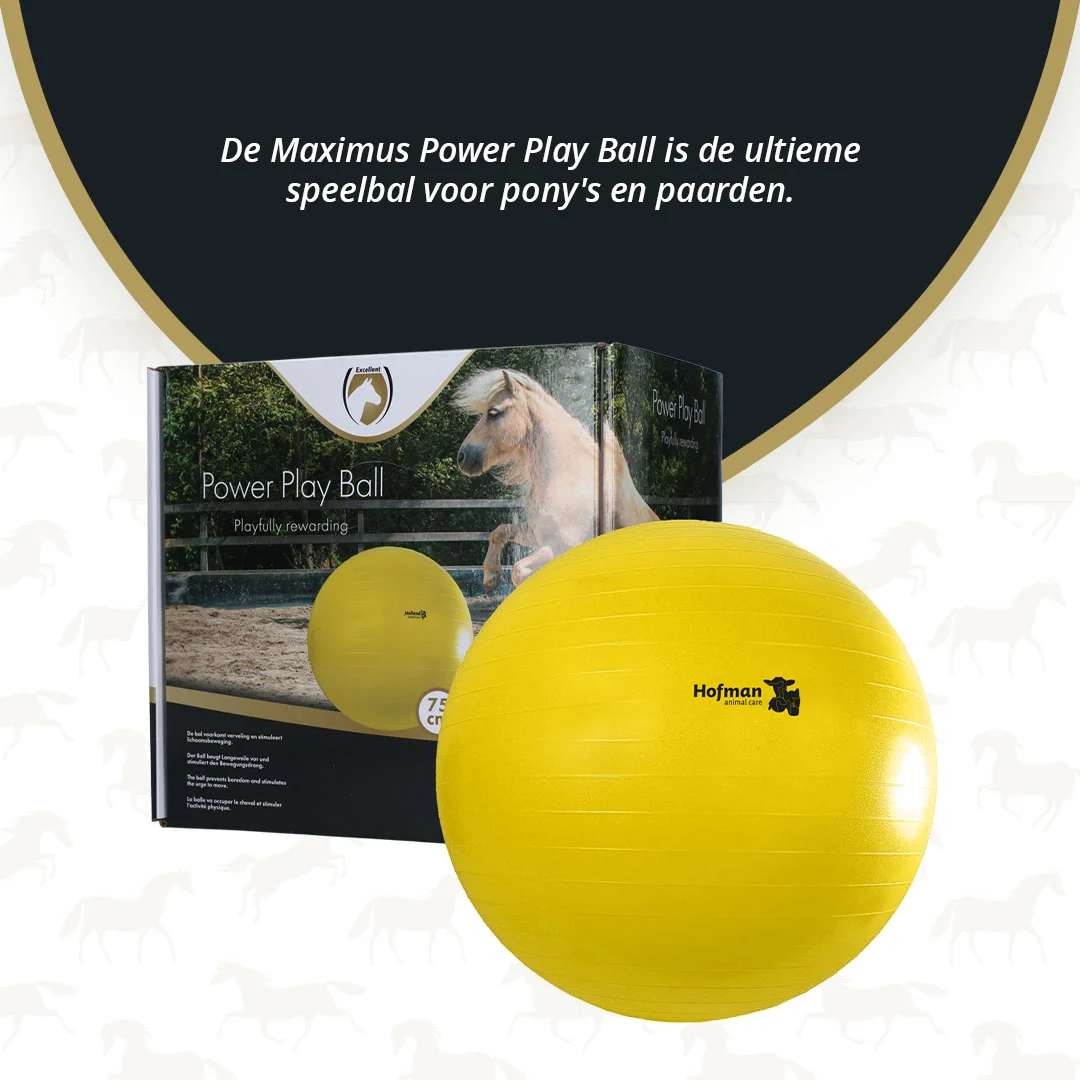Míč na hraní pro koně, žlutý, 75 cm – Maximus Power Play Ball - Obrázek 3