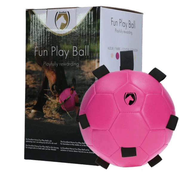 Hračka pro koně s elastickými poutky, 19 cm, růžová – Excellent Horse Fun Play Ball