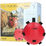 Míč na hraní pro koně s elastickými pásky, 19 cm, červený – Excellent Horse Fun Play Ball