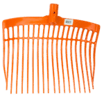 Plastové vidle na hnůj bez násady, oranžové, 41 x 36 x 11 cm – Vplast