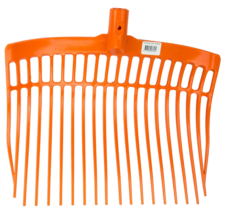 Plastové vidle na hnůj bez násady, oranžové, 41 x 36 x 11 cm – Vplast