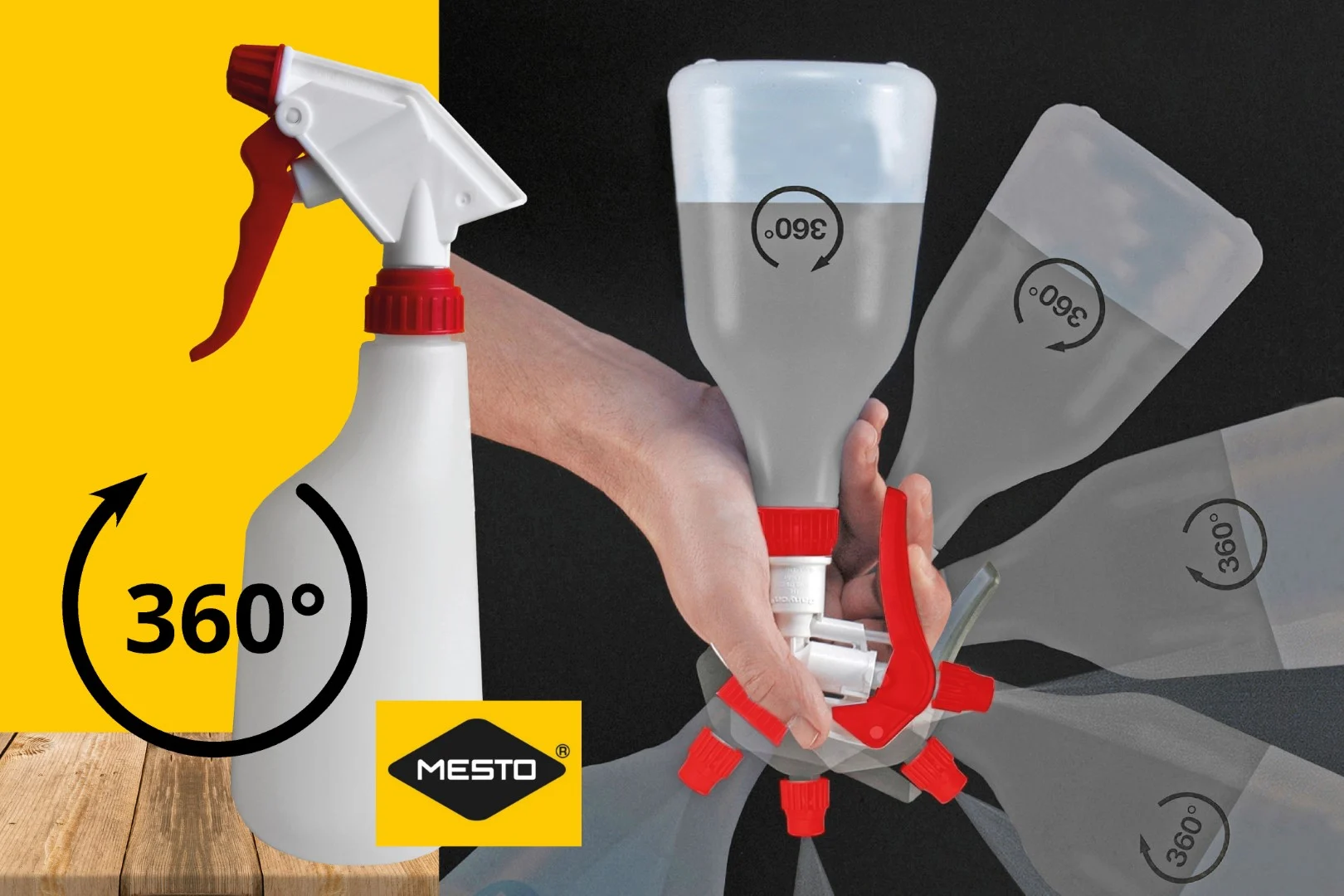Ruční postřikovač 600 ml s funkcí 360° – Mesto Trigger Sprayer - Obrázek 2