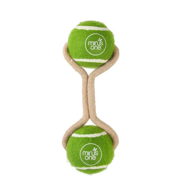 Tenisové míčky na provaze, 2 ks – Minus One Dog Tennis Ball Rope Toy Double Meadow
