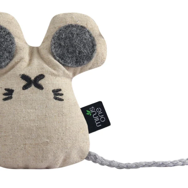 Hračka pro kočky ve tvaru myši s kočičí mátou, 9 x 9,5 x 2,5 cm – Minus One Docile Buddy Cat Toy Mouse