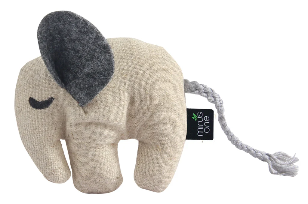 MINU37374.jpg Hračka pro kočky ve tvaru slona s kočičí šantou, 9,5 x 8,5 x 2,5 cm – Minus One Docile Buddy Cat Toy Elephant - Obrázek 1