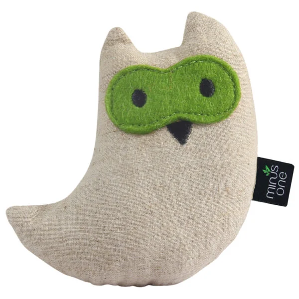 Hračka pro kočky ve tvaru sovy se šantou kočičí, 10,5 x 9,5 x 2,5 cm – Minus One Docile Buddy Cat Toy Owl
