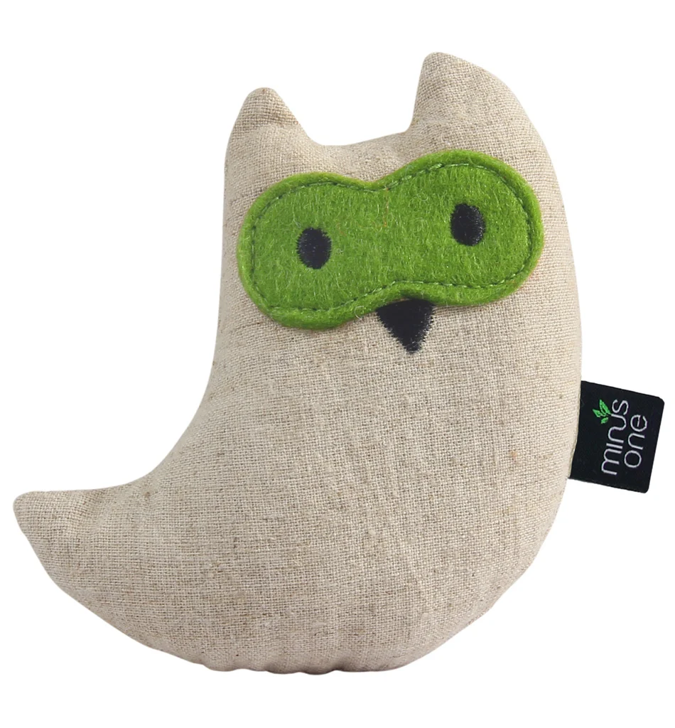 Hračka pro kočky ve tvaru sovy se šantou kočičí, 10,5 x 9,5 x 2,5 cm – Minus One Docile Buddy Cat Toy Owl - Obrázek 1