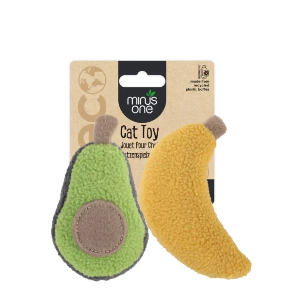Hračky pro kočky ve tvaru ovoce s kočičí mátou, avokádo a banán, 2 ks – Minus One Fruit Cat Toys Avacado & Banana
