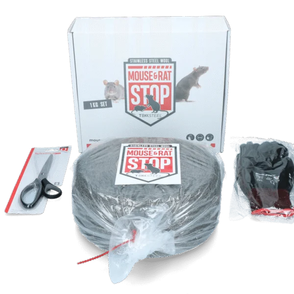 Ocelová vlna z nerezové oceli proti myším a potkanům, sada 1 kg – Mouse & Rat Stop