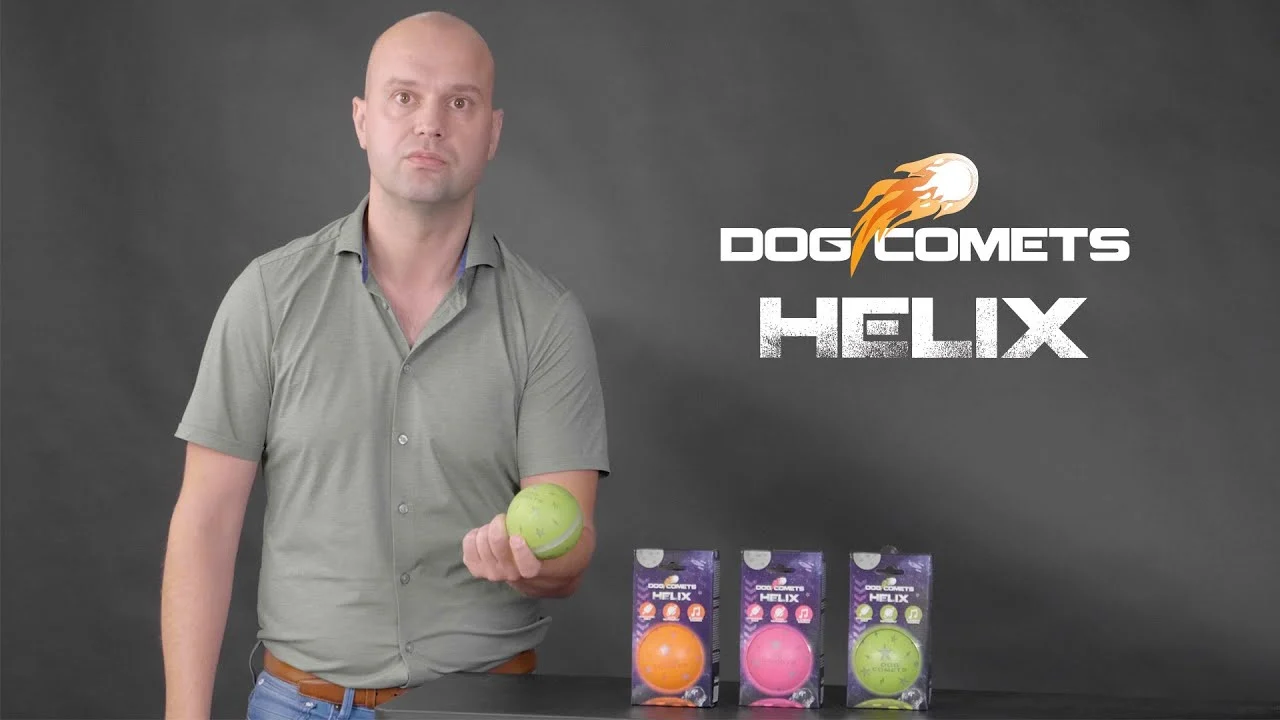 Míček pro psy s automatickým pohybem a zvuky zvířat, růžový – Dog Comets Helix - Obrázek 3
