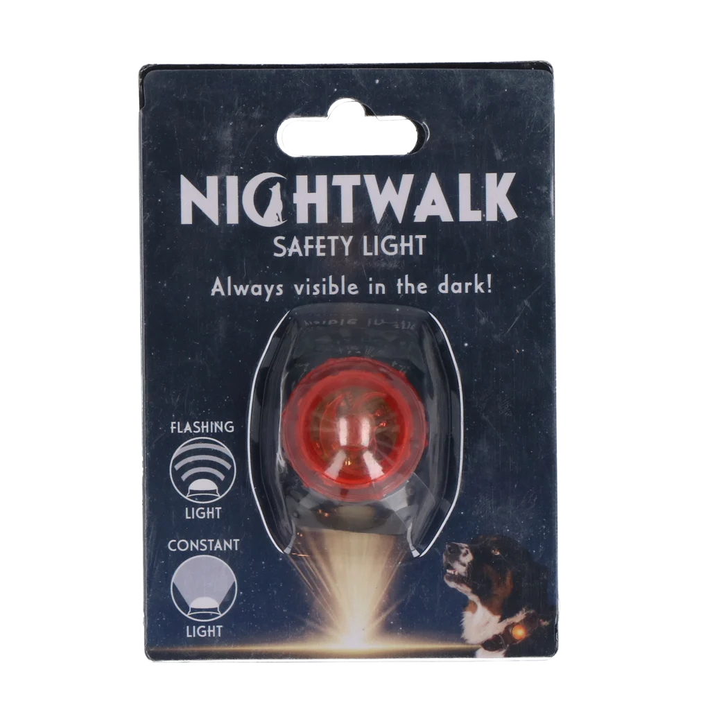 NIGH051.png Bezpečnostní světýlko na obojek pro psa, oranžové, 2 režimy svícení – Nightwalk Safety Light - Obrázek 1