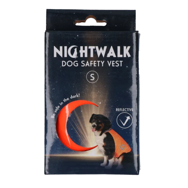 Bezpečnostní vesta pro psy s reflexními prvky a zapínáním na suchý zip, oranžová, S – Nightwalk Safety Vest