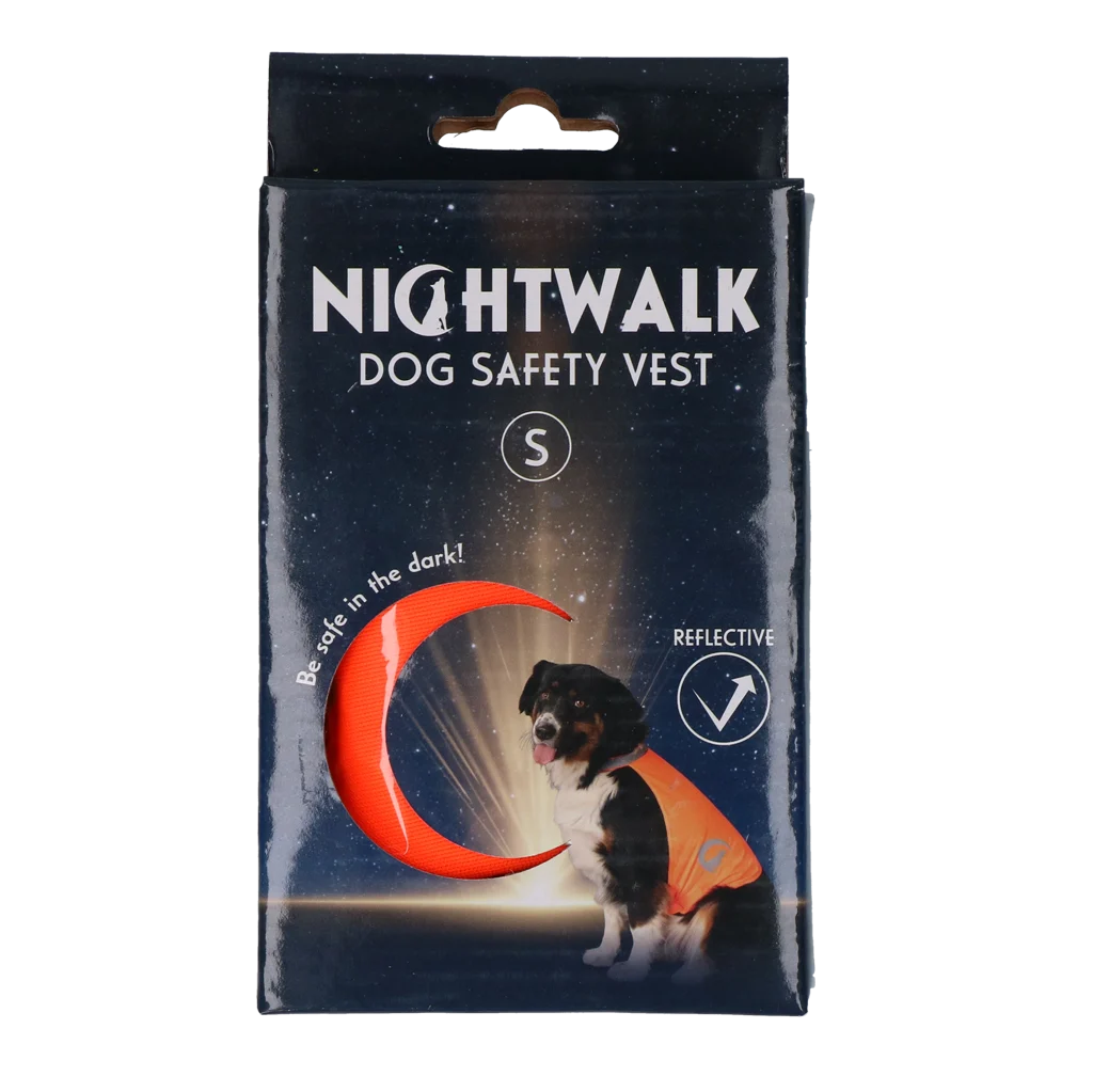 Bezpečnostní vesta pro psy s reflexními prvky a zapínáním na suchý zip, oranžová, S – Nightwalk Safety Vest - Obrázek 1