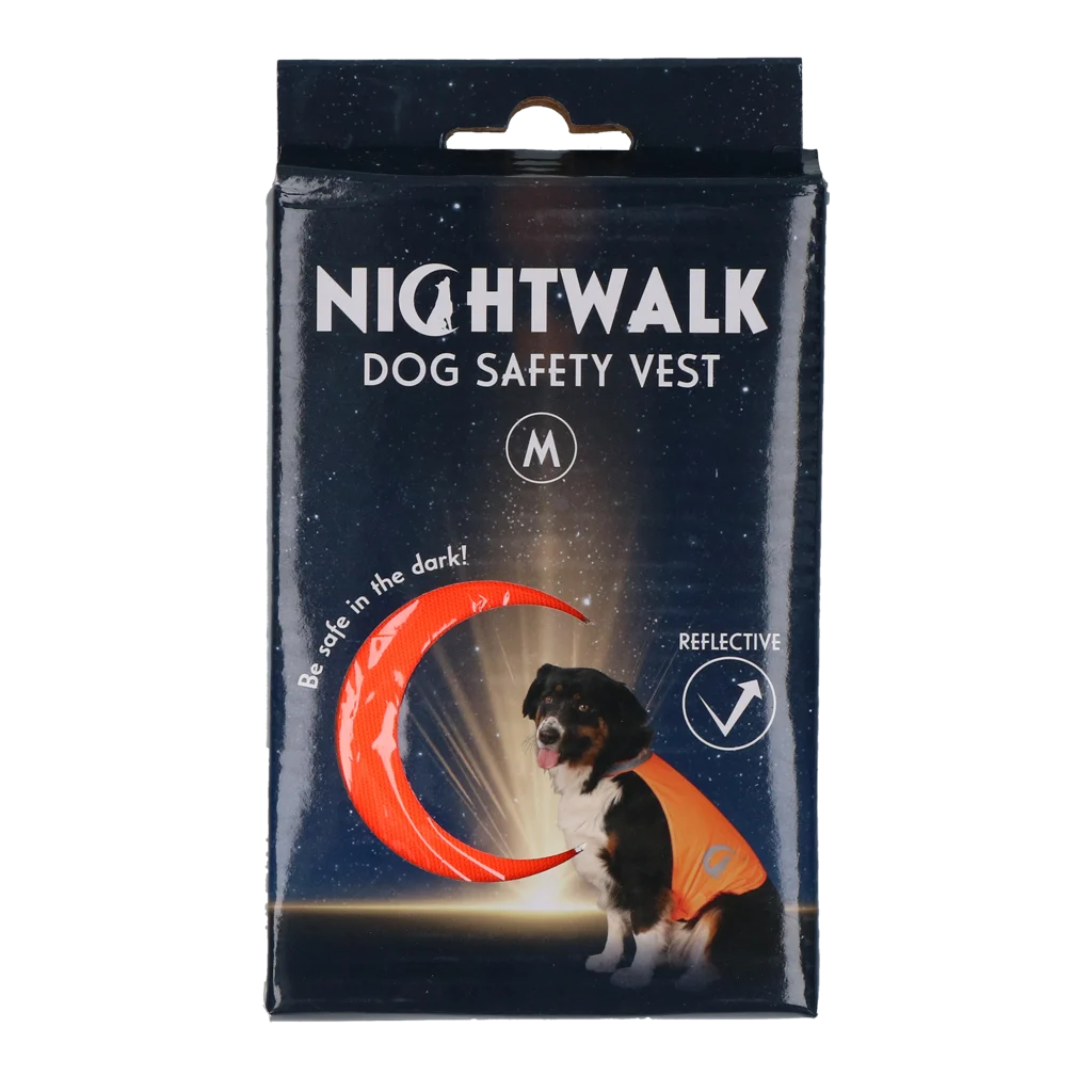 Bezpečnostní vesta pro psy s reflexními prvky a zapínáním na suchý zip, oranžová, M – Nightwalk Safety Vest - Obrázek 1