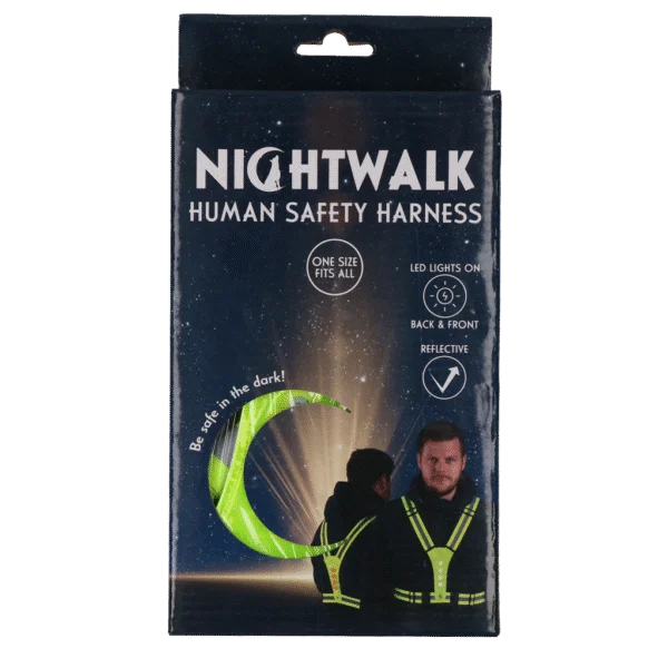 Bezpečnostní postroj s LED osvětlením, nastavitelný, žlutý – Nightwalk Human Safety Harness