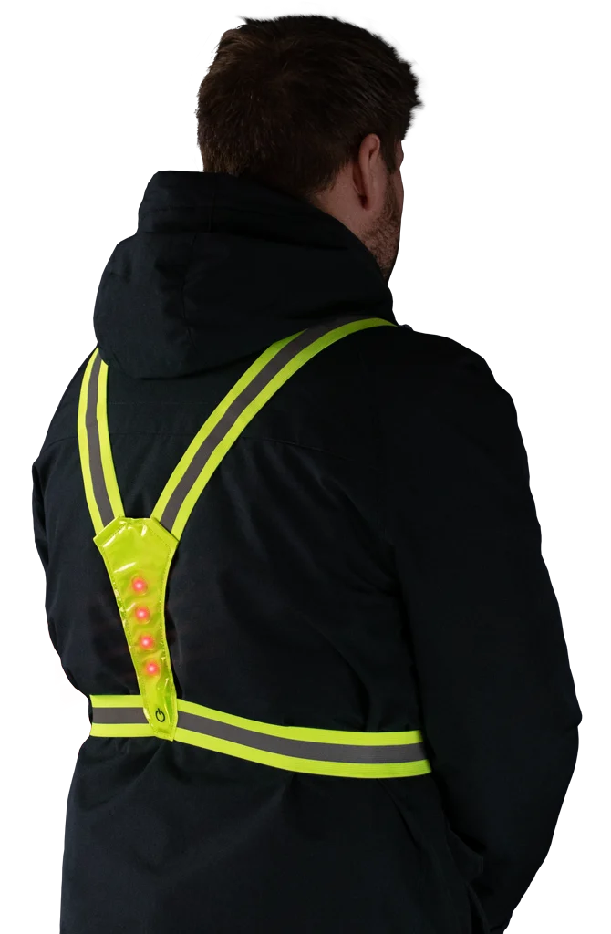 Bezpečnostní postroj s LED osvětlením, nastavitelný, žlutý – Nightwalk Human Safety Harness - Obrázek 4