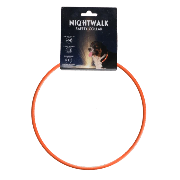Svítící obojek pro psy, dobíjecí, oranžový – Nightwalk Safety Collar