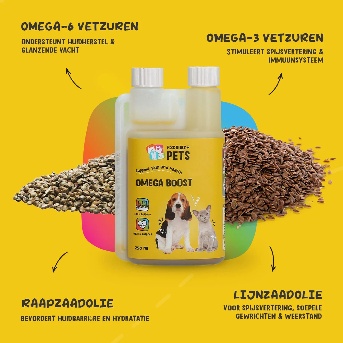 Omega olej pro psy s rostlinnými oleji, 250 ml – Excellent Pets Omega Boost - Obrázek 5