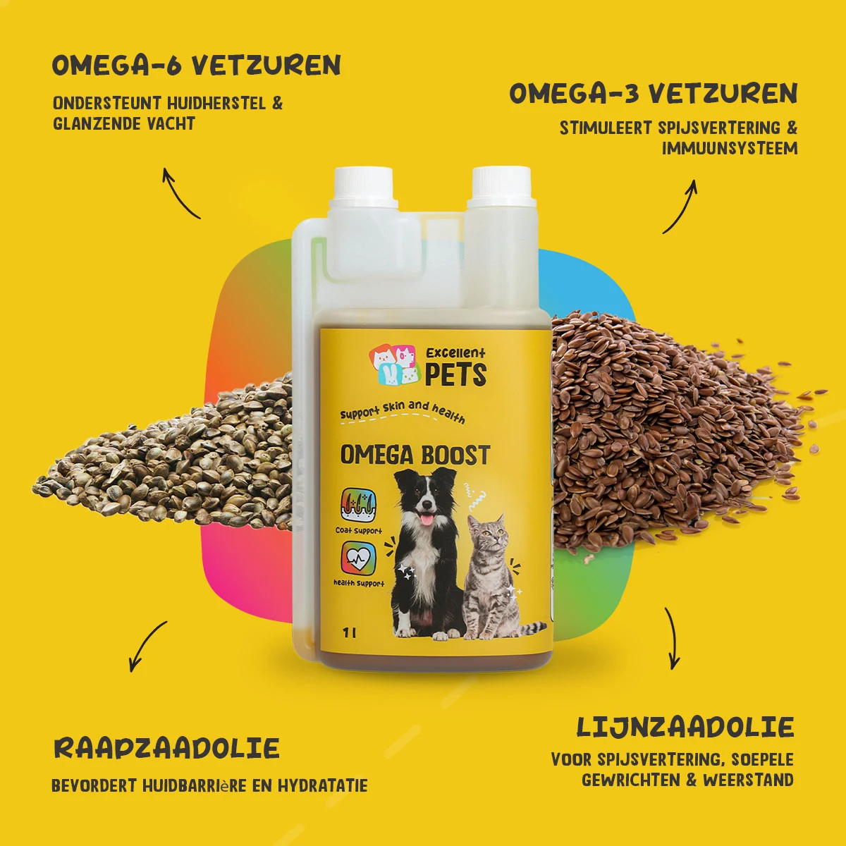 Omega olej pro psy s rostlinnými oleji, 1 l – Excellent Pets Omega Boost - Obrázek 5
