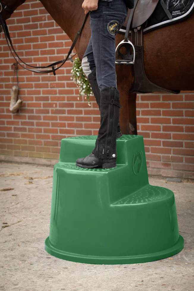 Nasedací stolička se 3 protiskluzovými stupni, zelená, 53 cm – Excellent Horse - Obrázek 4