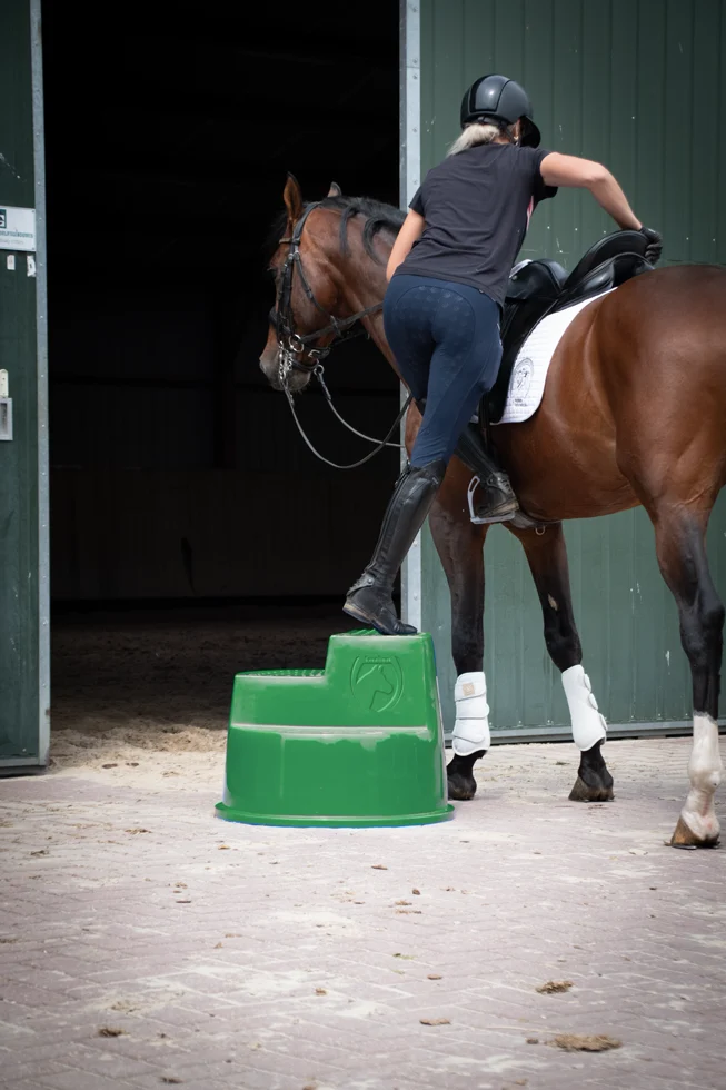 Nasedací stolička se 3 protiskluzovými stupni, zelená, 53 cm – Excellent Horse - Obrázek 3