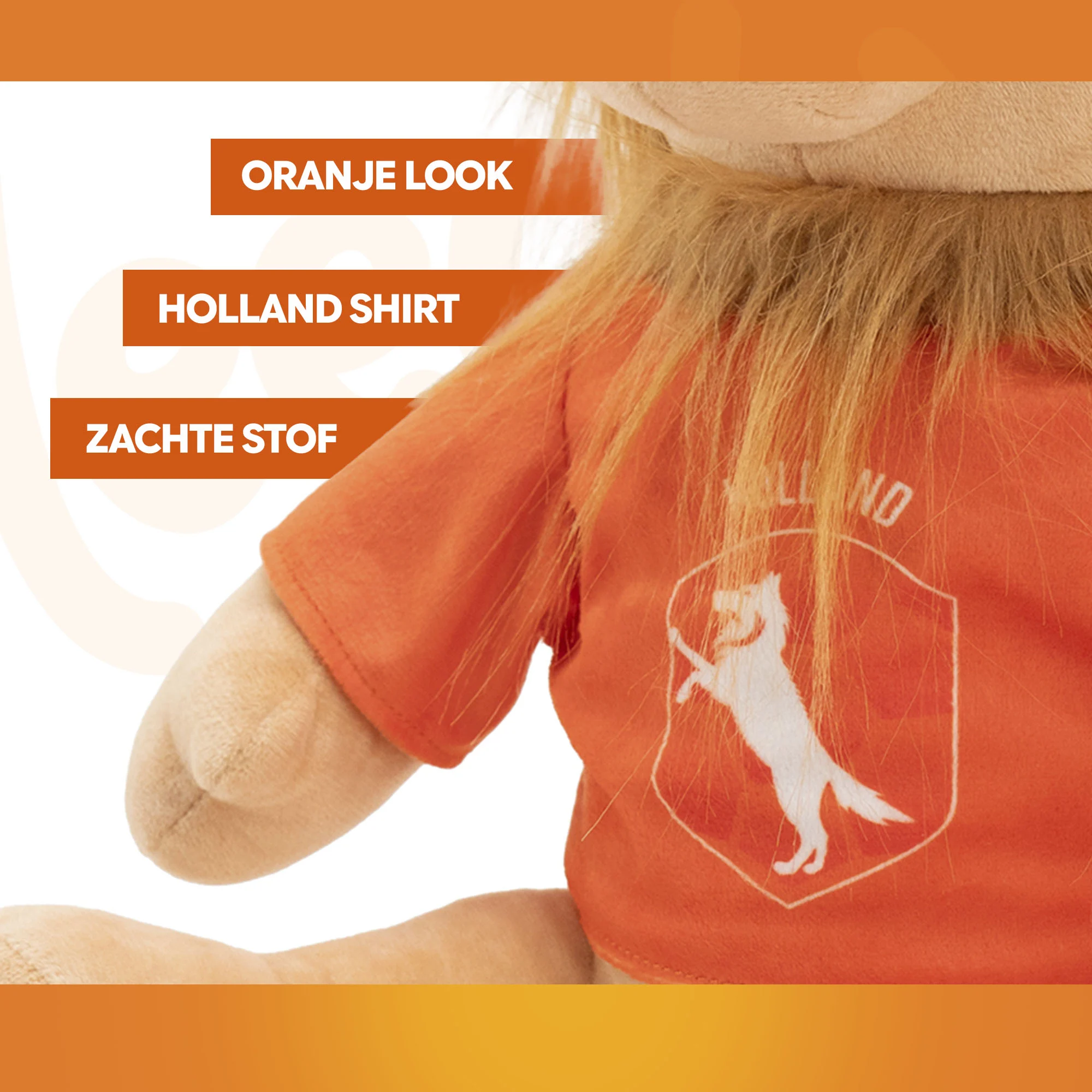 Plyšová hračka pro psy Lev, oranžová, 34 cm – Holland Oranžový lev L - Obrázek 4