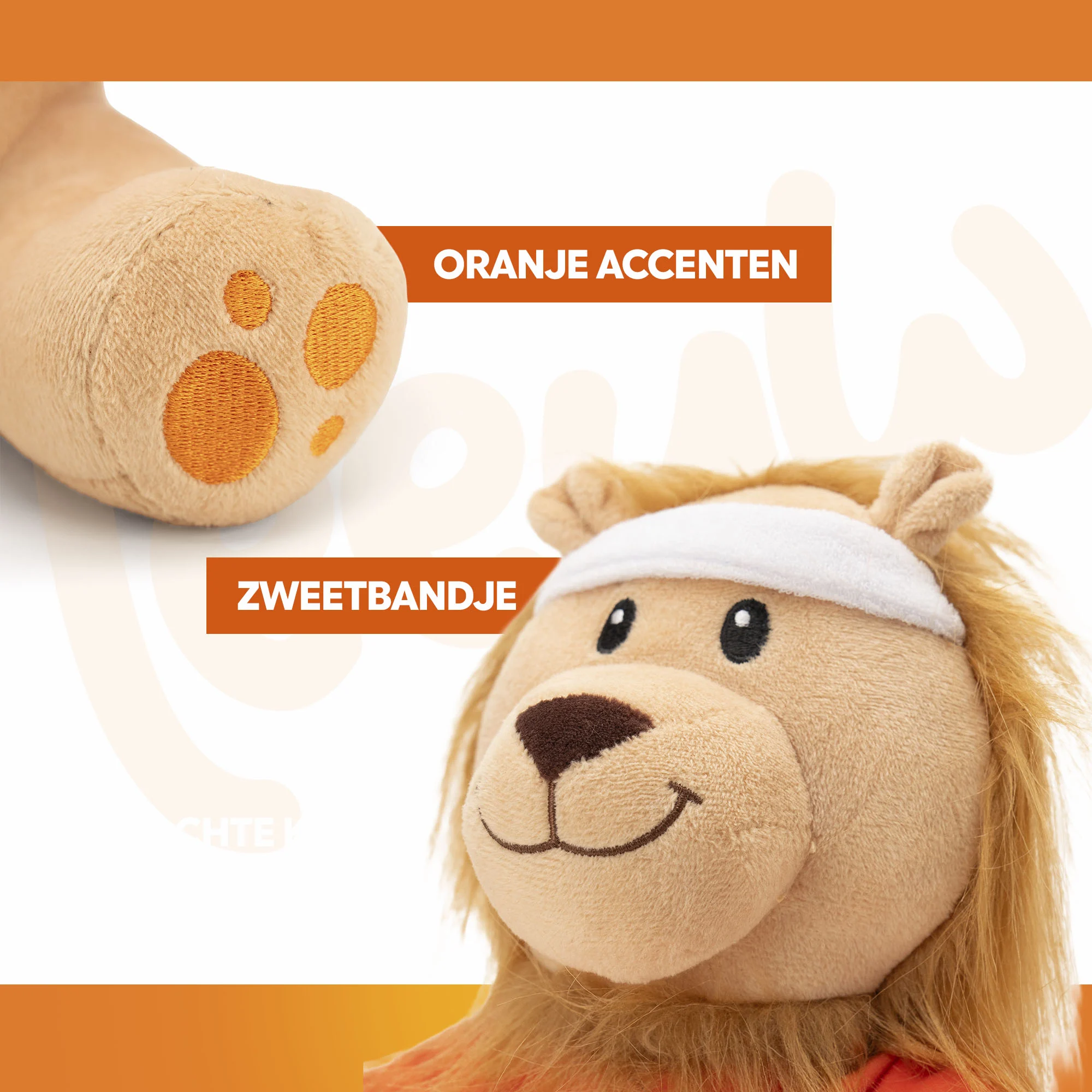 Plyšový lev pro psy, oranžový, 28 cm – Holland oranžový lev M - Obrázek 3