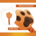 Přetahovací hračka pro psy ve tvaru ruky s bavlněným lanem a pískátkem – Holland Oranje High Five - Obrázek 3