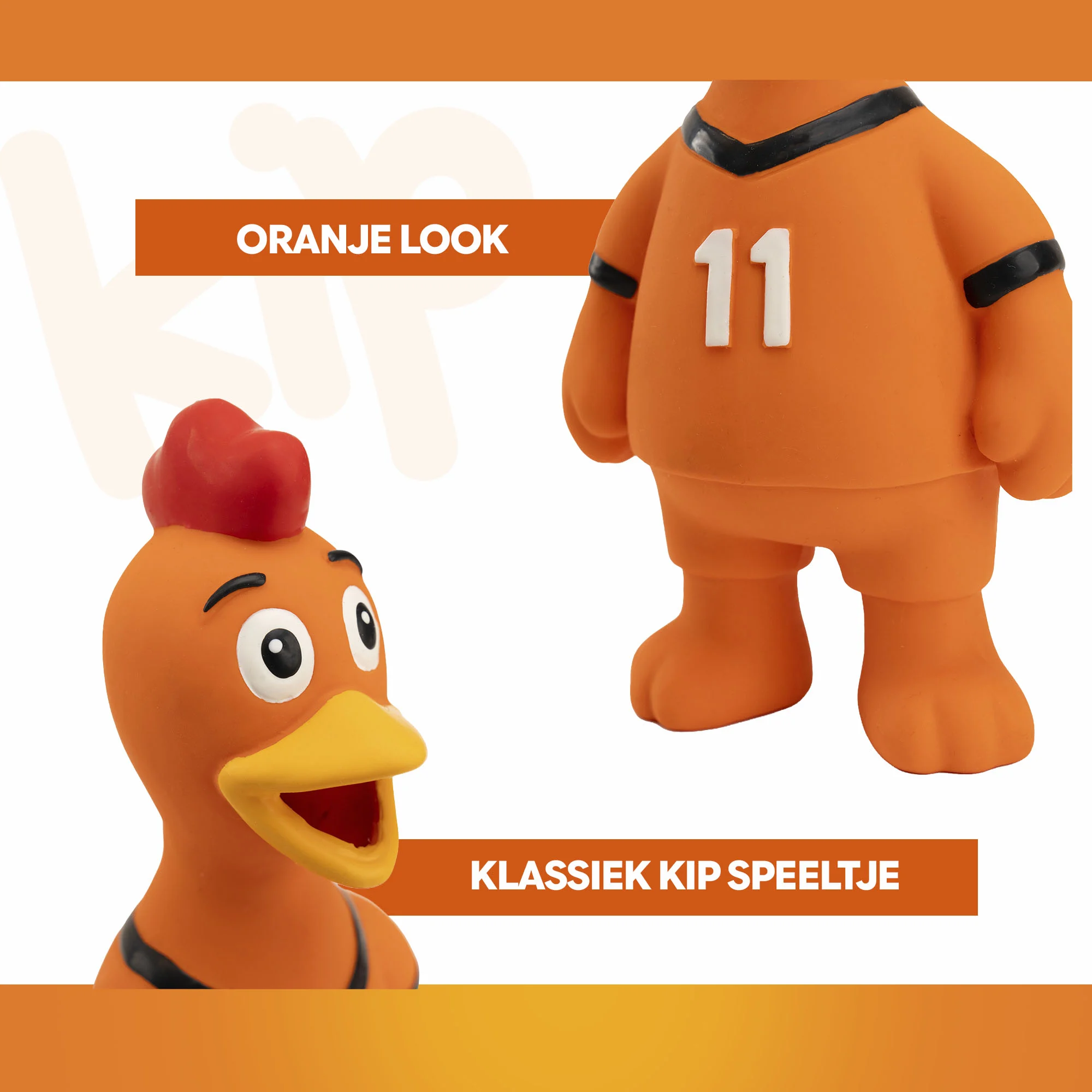Hračka pro psy ve tvaru kuřete z latexu, oranžová – Holland WK kuře - Obrázek 5