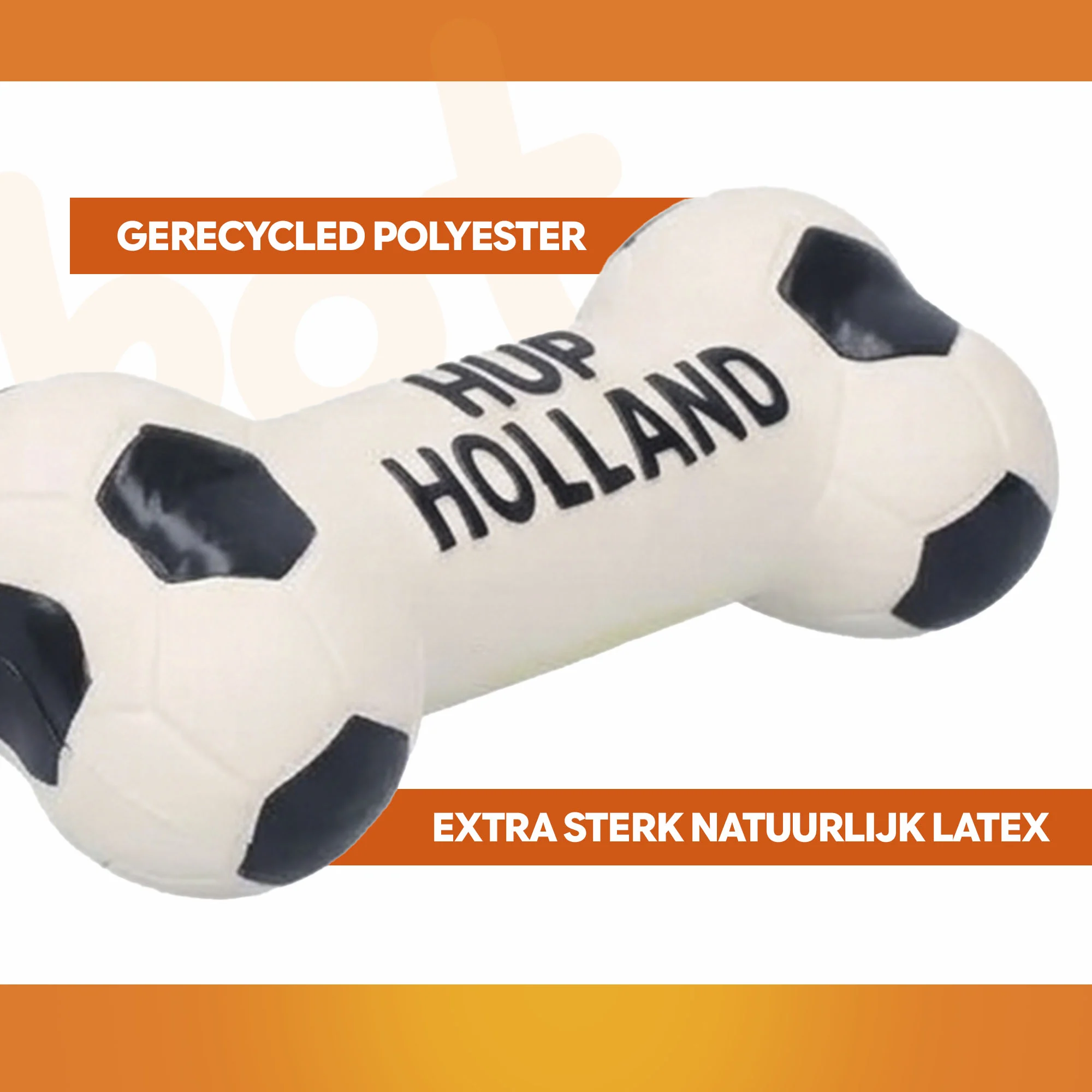 Latexová hračka pro psa ve tvaru kosti, oranžová – Holland WK Bot - Obrázek 3