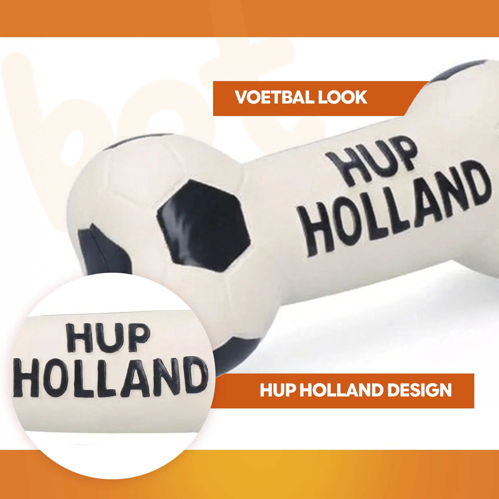 Latexová hračka pro psa ve tvaru kosti, oranžová – Holland WK Bot - Obrázek 5