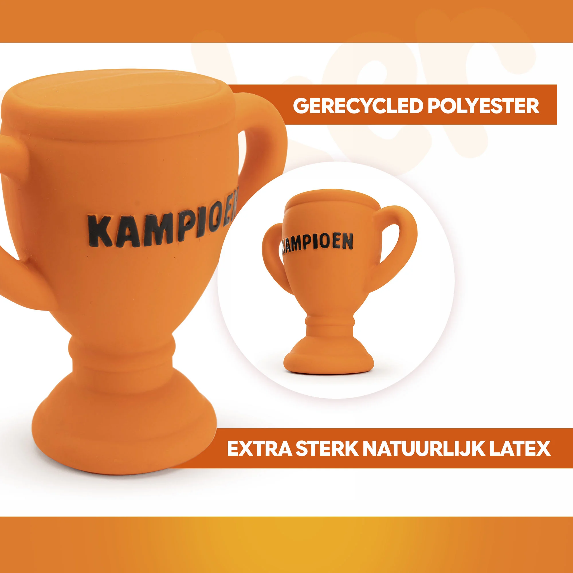 Latexová hračka pro psa ve tvaru poháru, oranžová – Holland WK Beker - Obrázek 3