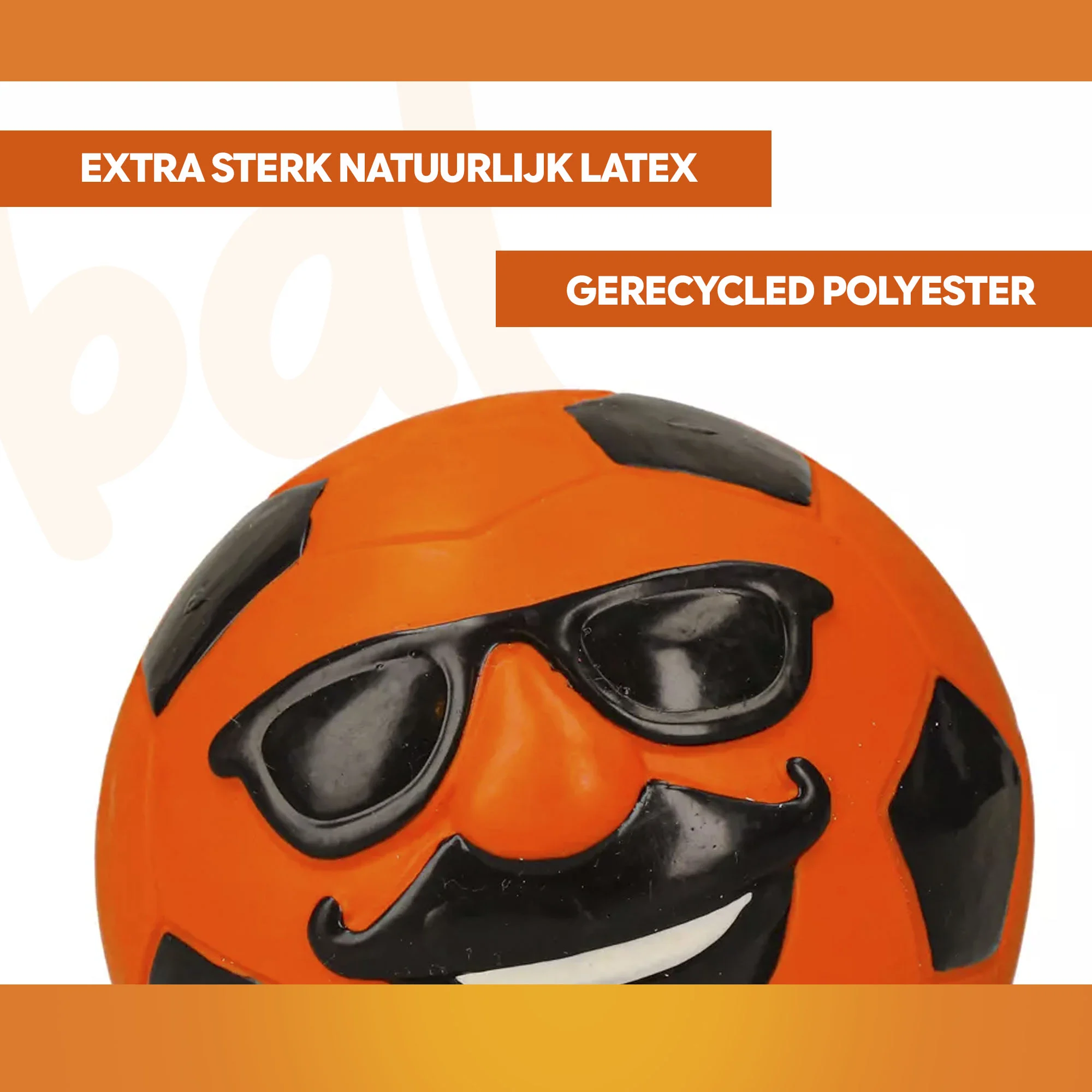Latexová hračka pro psa s pískátkem, oranžová L – Holland Mr. Dutch - Obrázek 5
