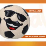 Latexová hračka pro psy s pískátkem, oranžová, M – Holland Mr. WK Soccer - Obrázek 3